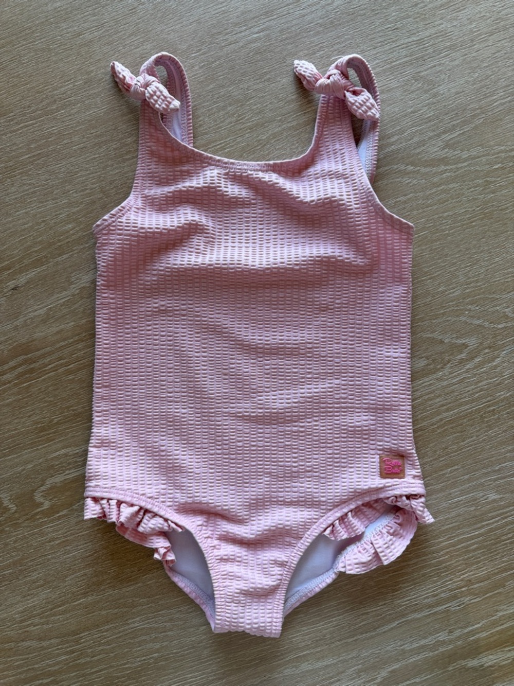 Ruffle Butts Light Pink Ruffle-Trim One-Piece